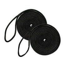 DC Cargo Mall 2 Marine-Grade Double-Braided Dock Lines | 1/2” X 15’ Double-Braided Nylon Dock Line with 12” Eyelet | Dock Line for Boats