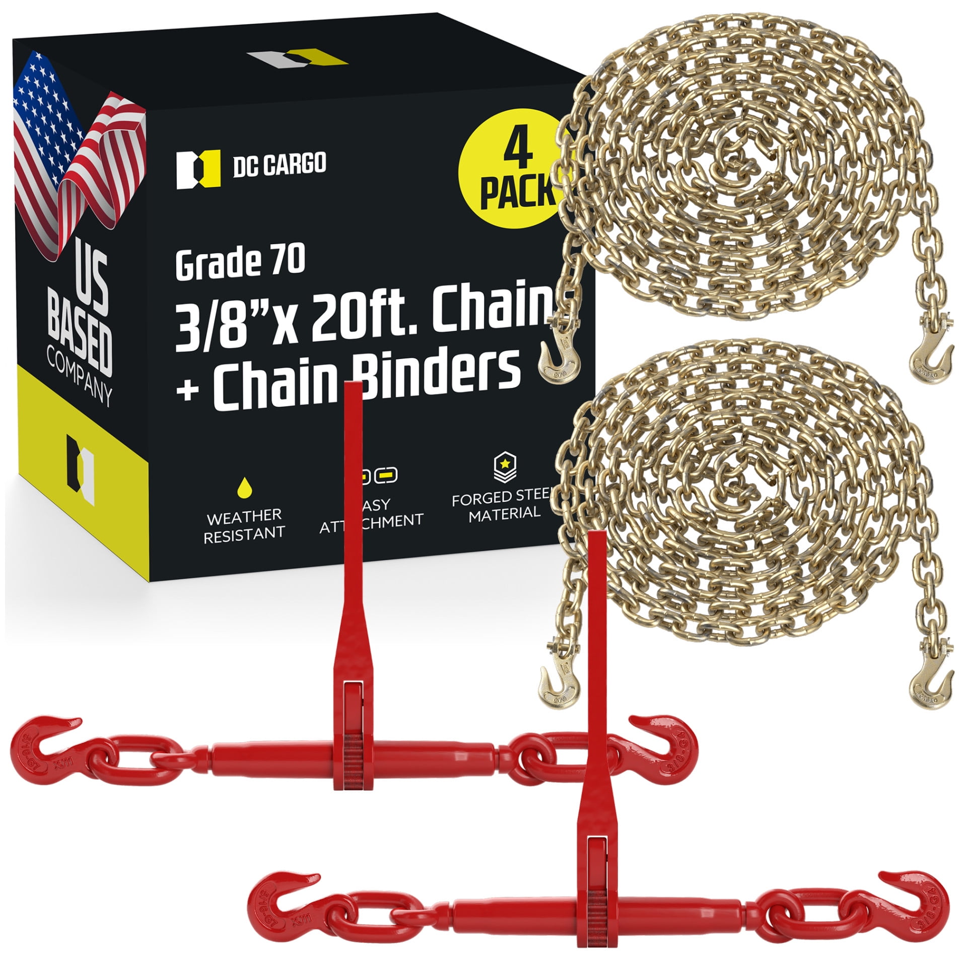 "DC Cargo Mall 5/16” Grade 70 Chain and Lever Load Binder Kit