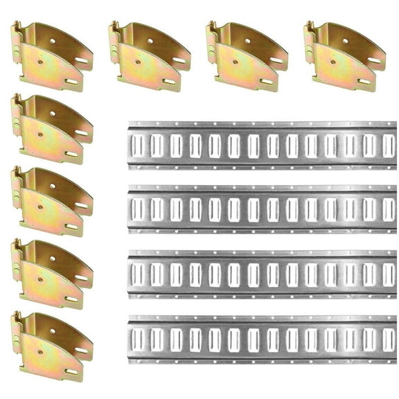 DC Cargo Mall E Track Shelving Kit - 12 Pieces: 5 ft Galvanized E Track Rails & E Track Wood Beam Sockets