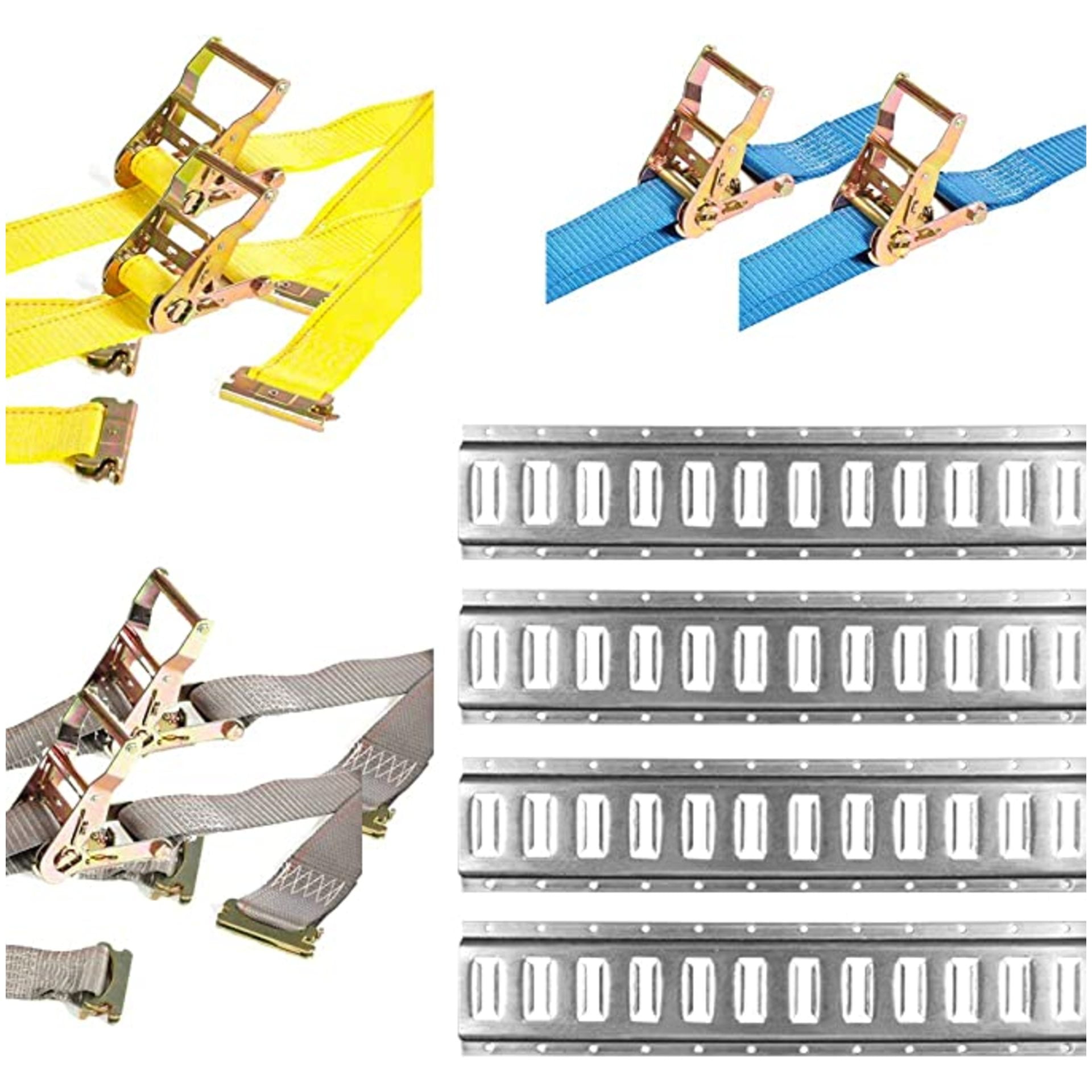 DC Cargo Mall E Track Tie-Down Kit - 10 Pieces: 4 ft Galvanized E Track ...