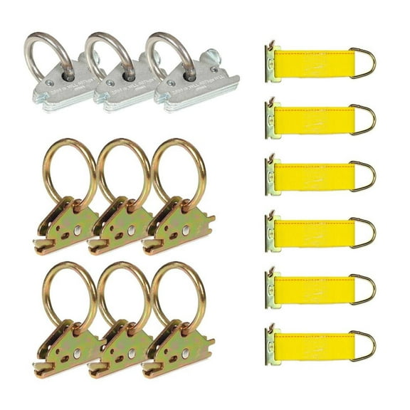 DC Cargo Mall E Track Tie-Down Kit - 15 Pieces: E-Track Accessories | Includes O-Rings & Rope Tie-Offs (E-Track Rails NOT Included)