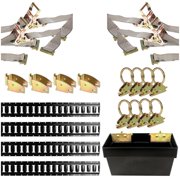 DC Cargo Mall E Track Tie-Down Kit - 21 Pieces 4 ft Black Rails, E-Track Tie-Down Accessories, E-Track Storage Bin
