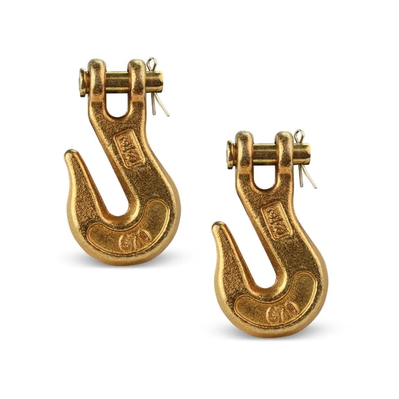 "DC Cargo Mall G70 3/8 Chain Hook – Heavy Duty Clevis Grab Hook for 3/8 Inch Grade 70 Chain - for Trailer Truck Transport - 6,600 lbs, 2-Pack"