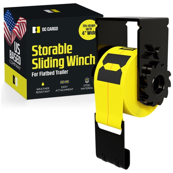 DC Cargo Storable Sliding Winch for Flatbed Trailer | Heavy Dut