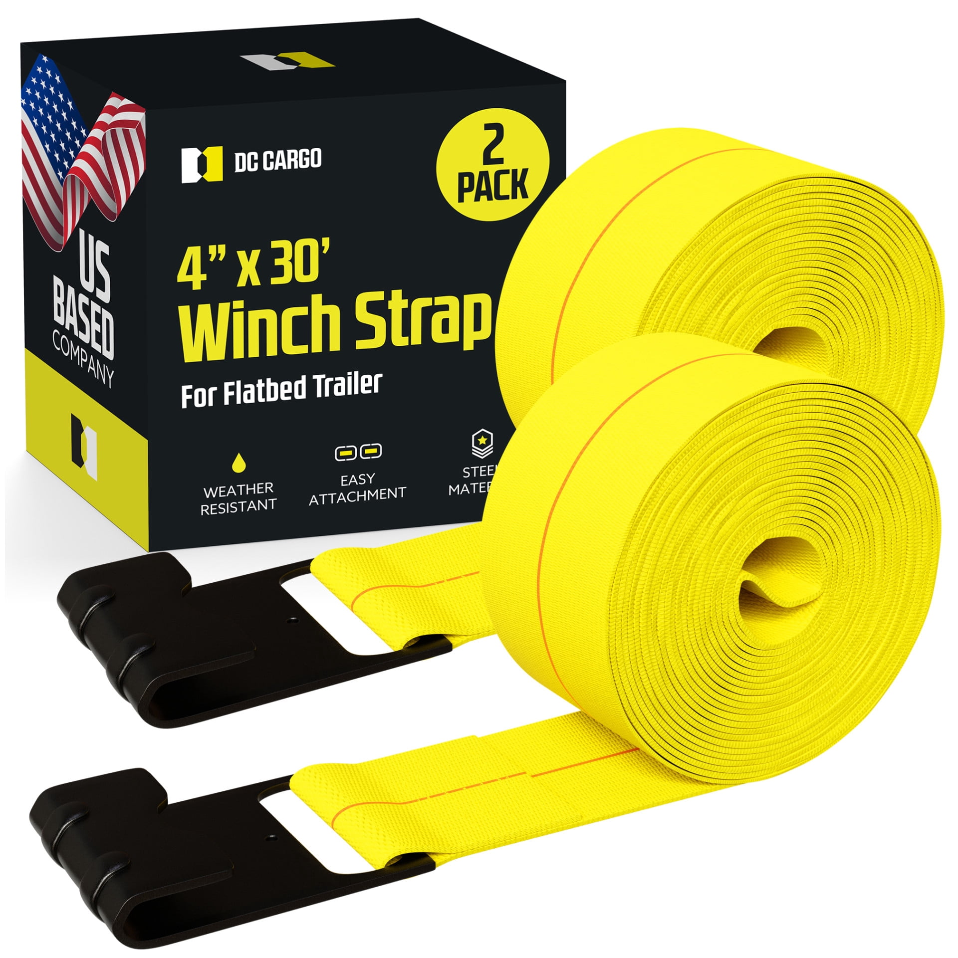 DC Cargo Auto Retracting Ratchet Straps – 2-Pack, 1" X 10' With Soft Ties, Retractable Tie Downs For Trailers, Motorcycles & ATVs