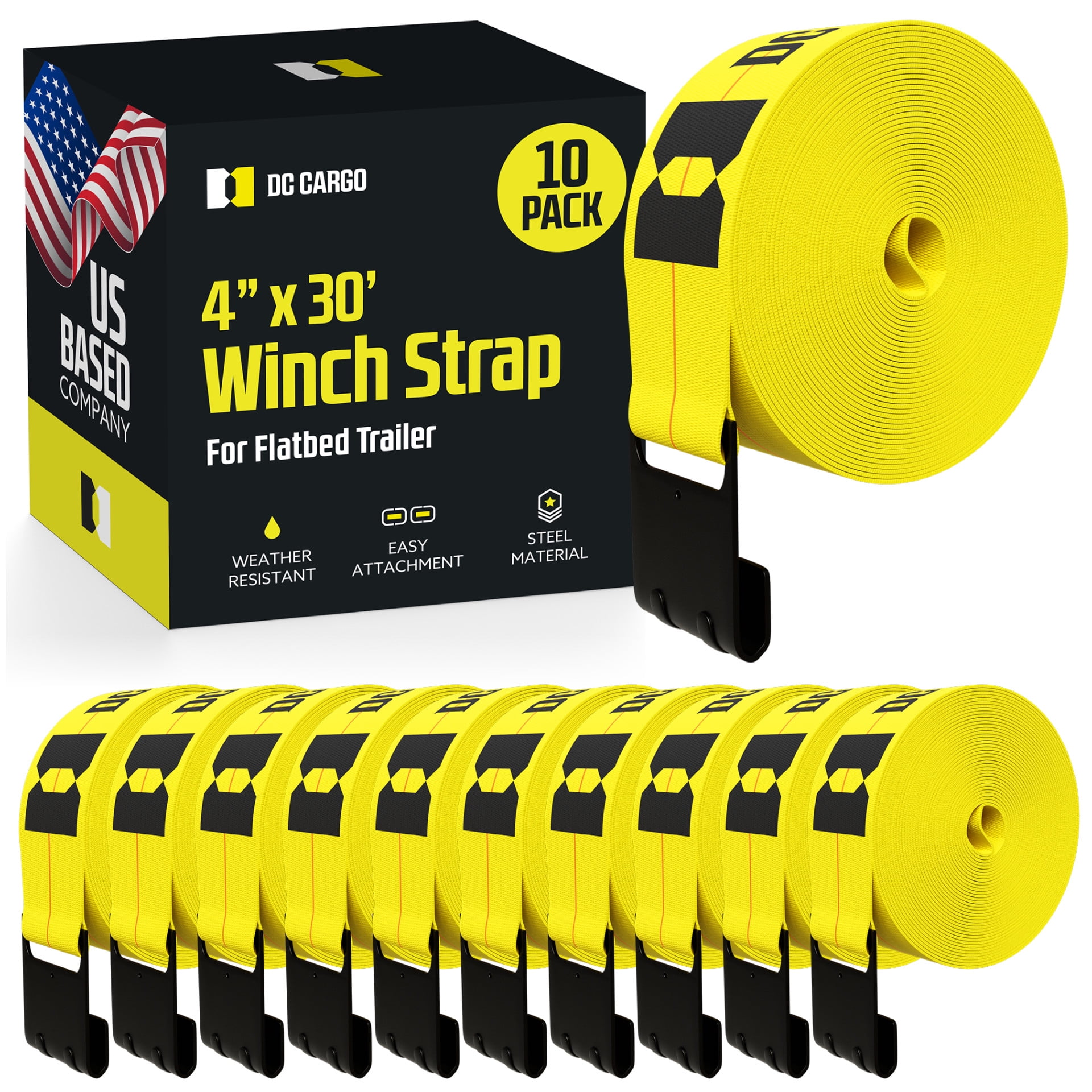 4″ x 30′ Winch Strap w/ 3″ Flat Hook – Blue – Equipment Supply of Cincinnati
