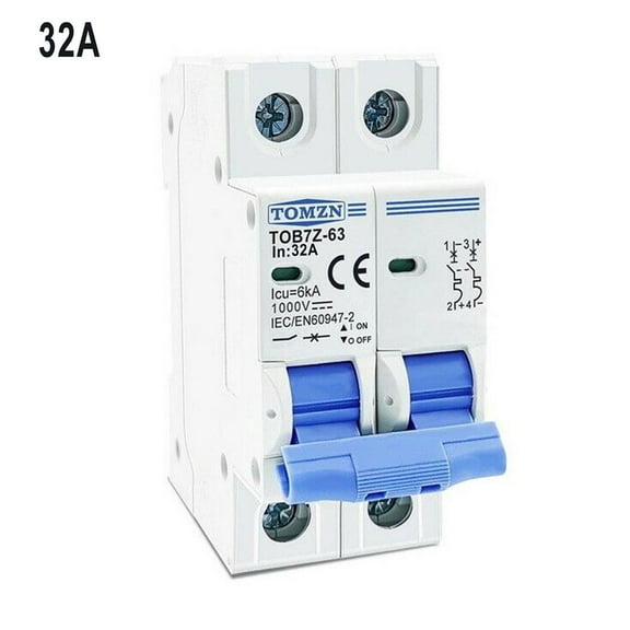 DC Circuit Breaker 1000V 2 Pole Double MCB Solar PV 6 10 16 20 32 40 50 63 Amp