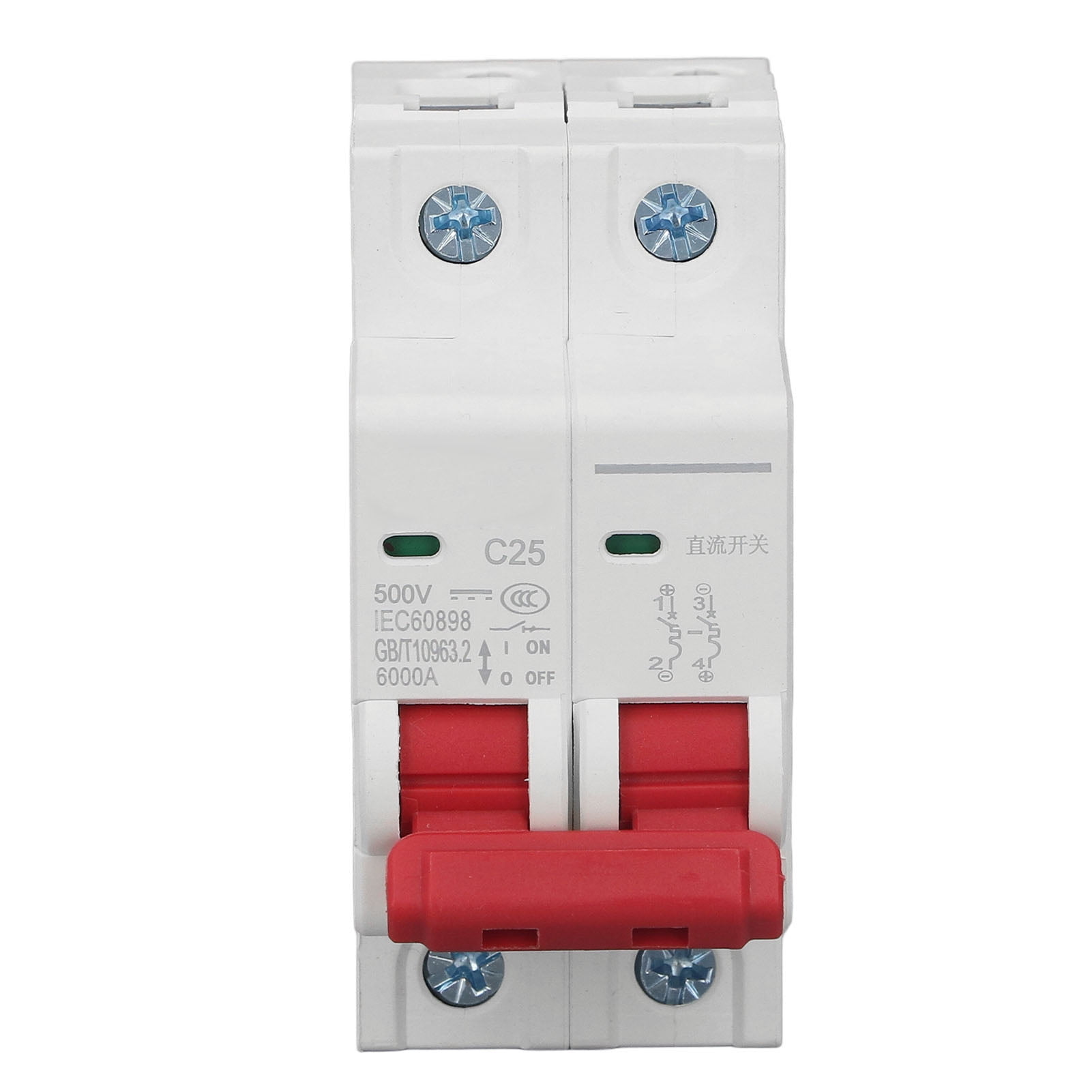 DC Circuit Breaker 2P 6000A Breaking Capacity DIN Rail Installation dc-circuit-breaker-2p-6000a-breaking-capacity-din-rail-installation