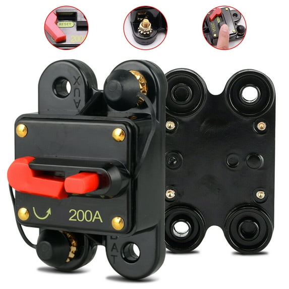 DC Circuit Breaker 300A Marine Battery Circuit Breaker with Reset Switch Waterproof Current Overload Protector