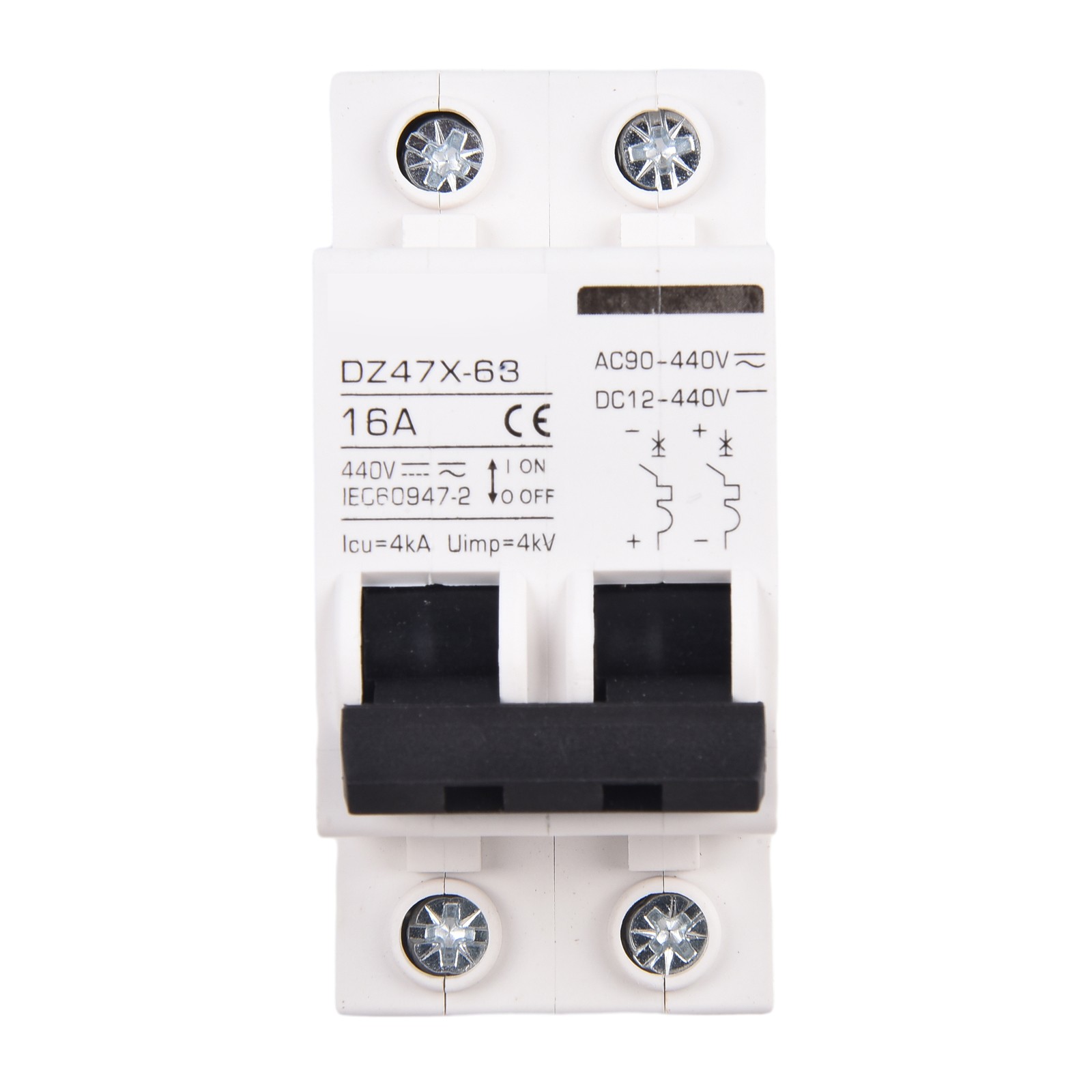 DC Circuit Breaker 440V 2 Pole Dual MCB Type C Solar Circuit Breaker
