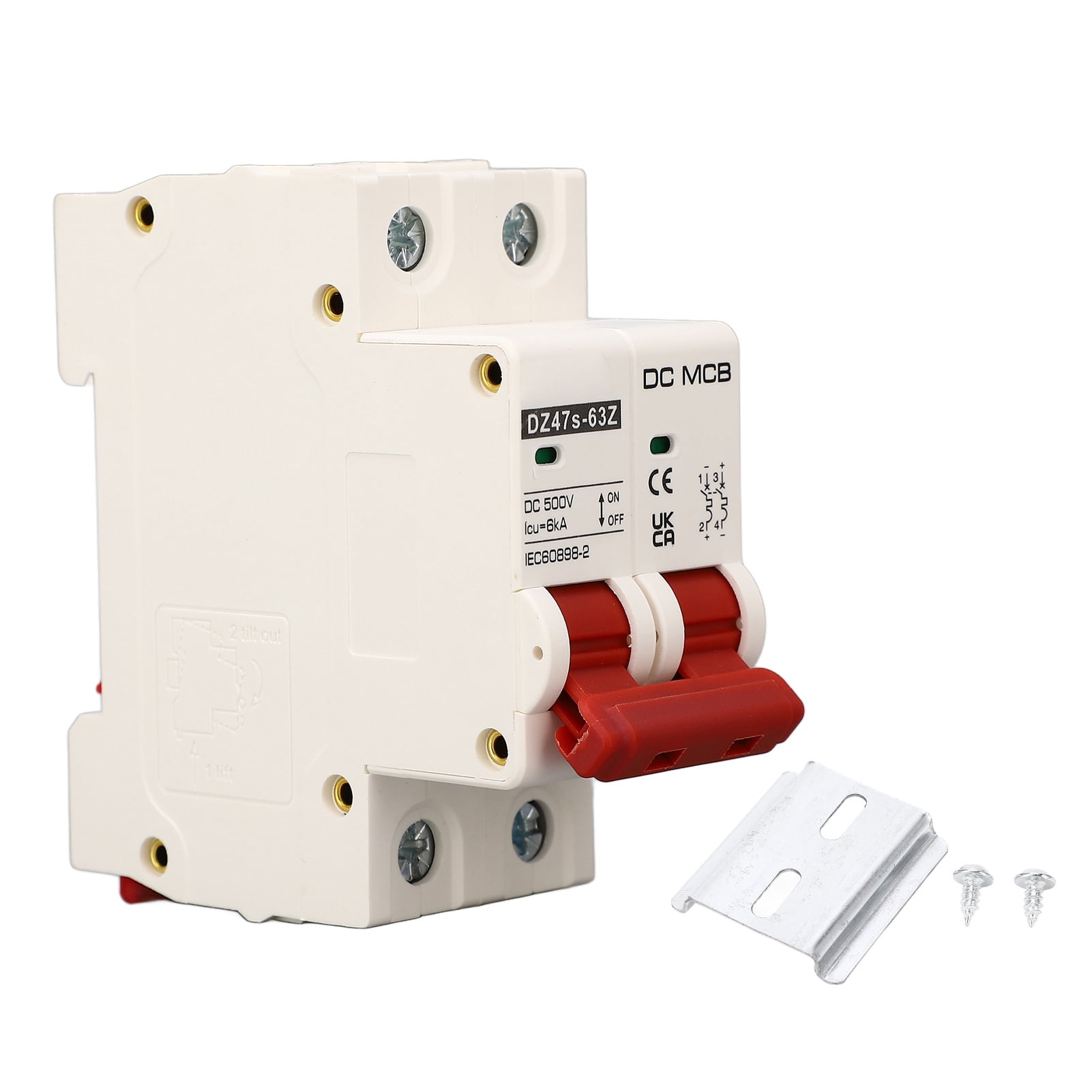 DC Circuit Breaker, Modular Design 2P DC 500V Miniature Circuit Breaker
