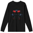 thumbnail image 1 of DC Comic Book Aquaman Movie Red Eyes Alien Men's Black Long Sleeve Tee- M, 1 of 1