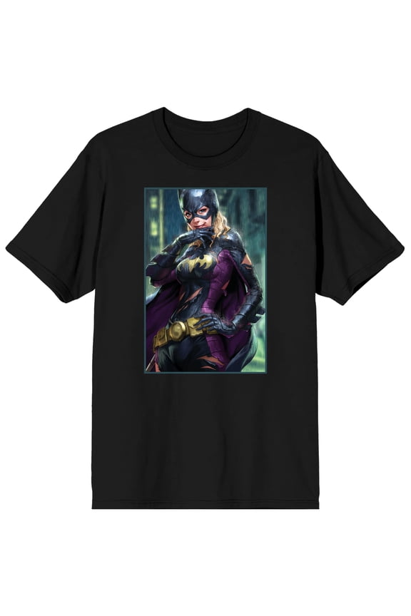 DC Comic Book Batgirl Character Men's Black Short Sleeve Graphic Tee-L