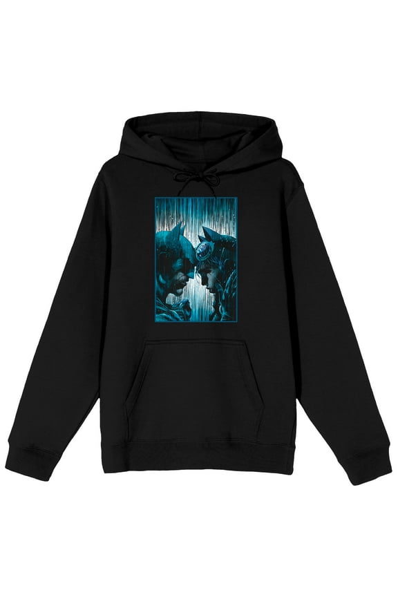DC Comic Book Batman & Batgirl Superheroes Men's Black Graphic Print Hoodie- 3XL