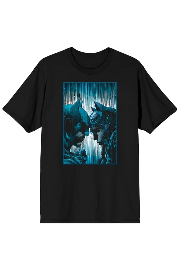 DC Comic Book Batman & Batgirl Superheroes Men's Black Graphic Tee-L