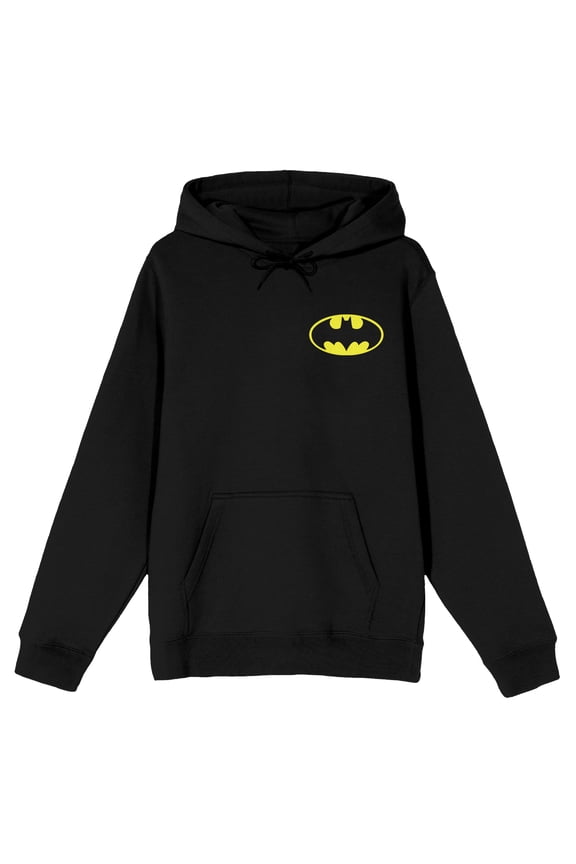 DC Comic Book Batman Logo Men's Black Hooded Sweatshirt-5XL