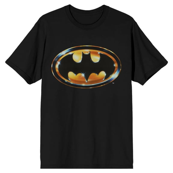 DC Comic Book Batman Logo Men's Black Short Sleeve Graphic Tee Shirt-M