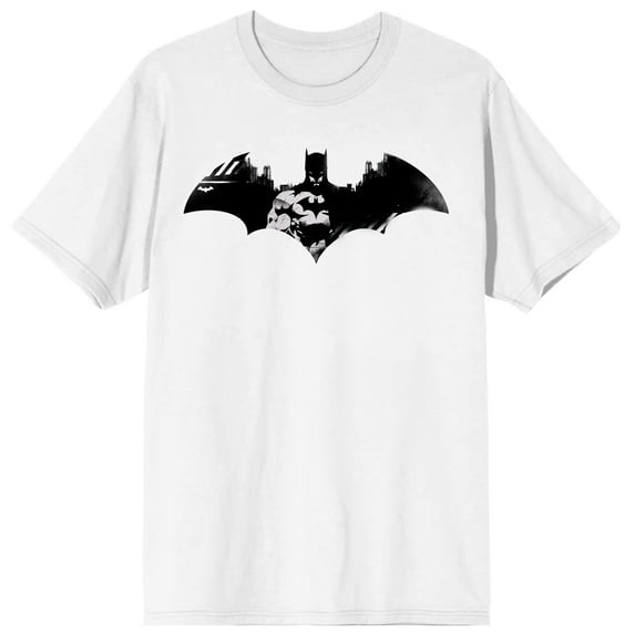 DC Comic Book Batman Superhero Logo Men's White Graphic Tee Shirt-S