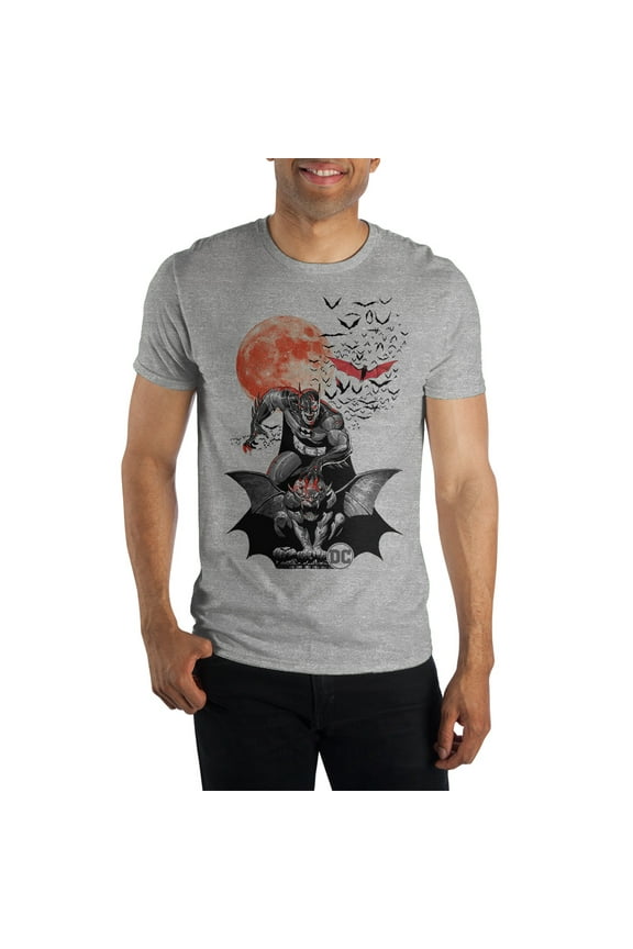 DC Comic Book Batman Zombie Mens Grey Graphic Tee-XXL