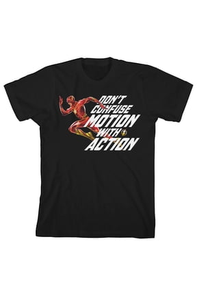 DC Comic Flash Don't Confuse Motion With Action Toddler Boy's Black TShirt-2T