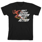DC Comic Flash Don't Confuse Motion With Action Toddler Boy's Black TShirt-3T