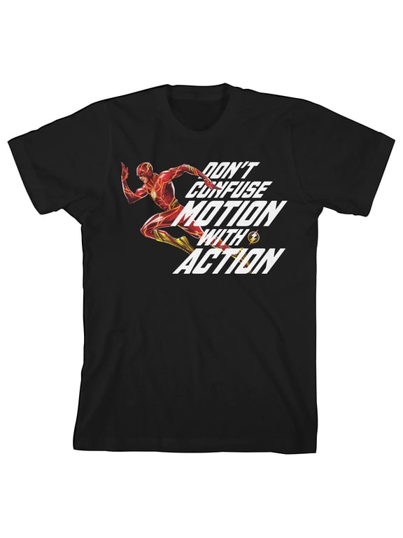 DC Comic Flash Don't Confuse Motion With Action Toddler Boy's Black TShirt-3T