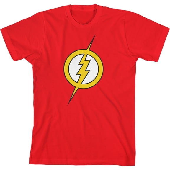 DC Comic Youth Boys Flash Superhero Logo Red Graphic T-Shirt-Medium