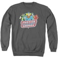thumbnail image 1 of DC Comics 8 Bit League Adult Crewneck Sweatshirt Charcoal, 1 of 1