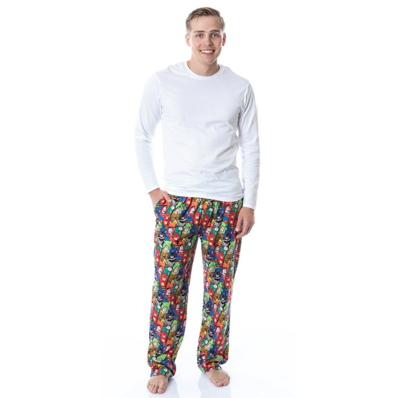 DC Comics Adult Justice League Christmas Holiday Comic Book Superhero All-Over Print Sleep Lounge Pajama Pants For Men Women