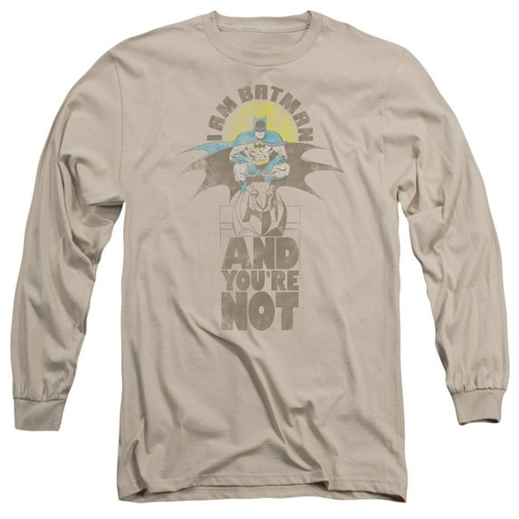 DC Comics And Youre Not Long Sleeve Adult 18/1 T-Shirt Sand