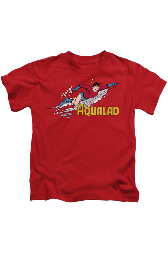 DC Comics - Aqualad Kids T-Shirt - Kids T-Shirt (Ages 4-7) / 7 / Red