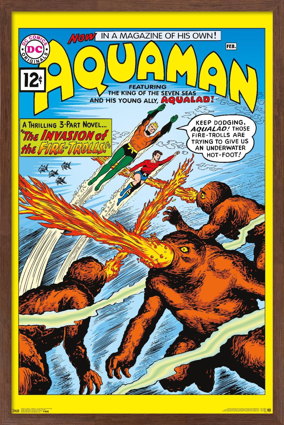 DC Comics - Aquaman - The Invasion of the Fire-Trolls Wall Poster, 14.725" x 22.375" Framed