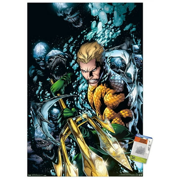DC Comics - Aquaman - Trident Wall Poster with Push Pins, 22.375" x 34"