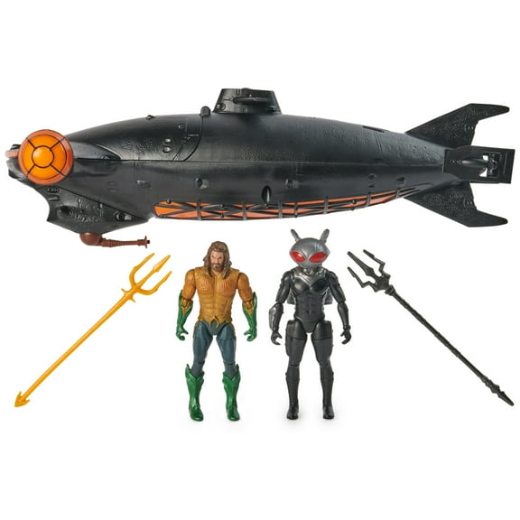 DC Comics, Aquaman VS Black Manta Battle Set, 4-Inch Action Figures and Manta Sub Vehicle