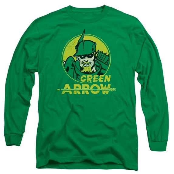 DC Comics Archer Circle-Long Sleeve Adult 18/1-Kelly Green