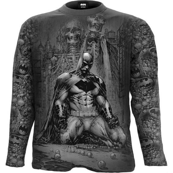 DC Comics - BATMAN - VENGEANCE WRAP - Allover Longsleeve T-Shirt Black