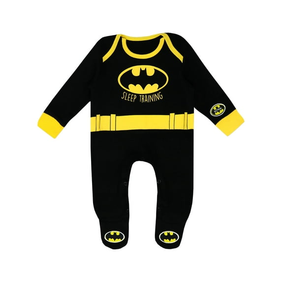 DC Comics Baby Boys Batman Footsie Black Sizes 0-18m