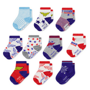 WARNER BROS. DC Comics Baby Boys’ and Girls’ Socks - 12 Pack Batman, Wonder Woman, Superman, Justice League (0-24M)