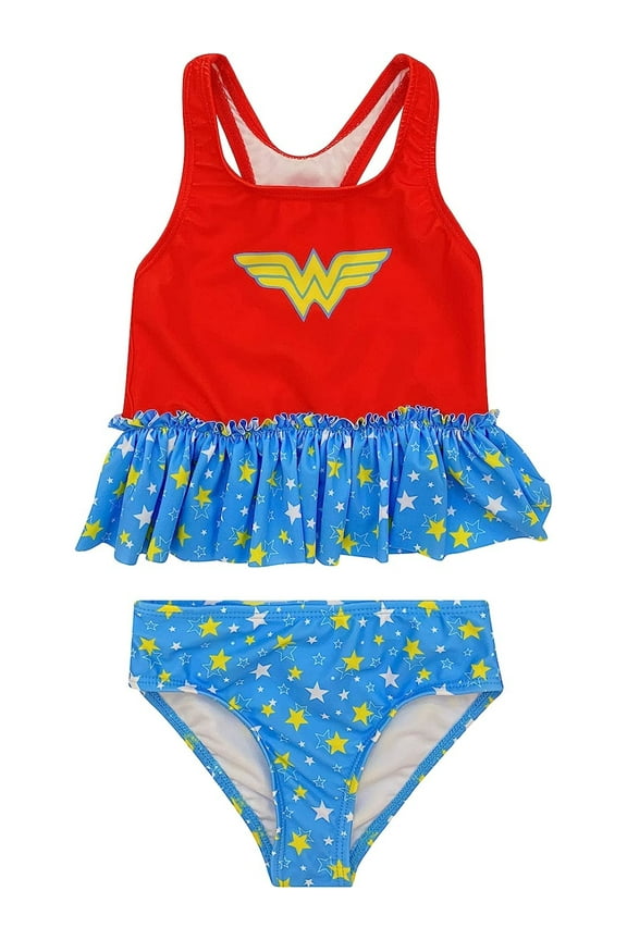 Baby Girls' Wonder Woman 2 Piece Tankini Swimsuit, Sizes 0-24 Months