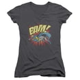 thumbnail image 1 of DC Comics Bam Junior Women's V-Neck T-Shirt Charcoal, 1 of 1