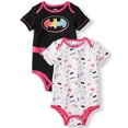 thumbnail image 1 of DC Comics Batgirl Baby Girl Graphic Bodysuits, 2-pack, 1 of 2