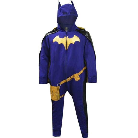 WebUndies Womens DC Comics Batgirl Foil Logo One Piece Pajama with Cape (2X)