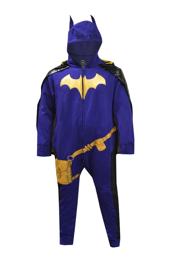 Womens DC Comics Batgirl Foil Logo One Piece Pajama with Cape (2X)