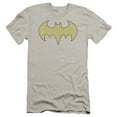 thumbnail image 1 of DC Comics Batgirl Logo Distressed Premium Canvas Adult Slim Fit 30/1 T-Shirt Silver, 1 of 1