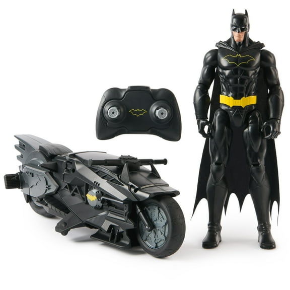 DC Comics, Batman Stealth Remote Control Batcycle with 12-Inch Action Figure, for Ages 4 and up