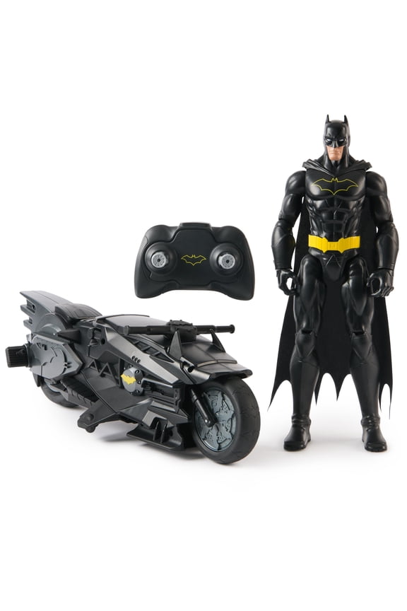 , Batman Stealth Remote Control Batcycle with 12-Inch Action Figure, for Ages 4 and up