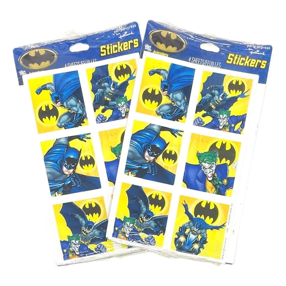 DC Comics Batman 48 Stickers - 2 Packs of 4 Sheets - 8 Total Sheets