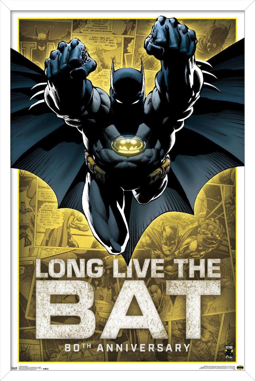 DC Comics - Batman - 80th Anniversary Wall Poster, 14.725" x 22.375", Framed