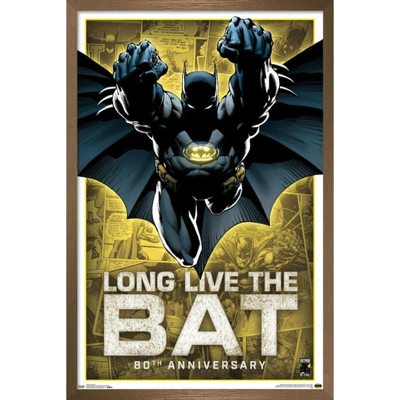 DC Comics - Batman - 80th Anniversary Wall Poster, 22.375" x 34", Framed