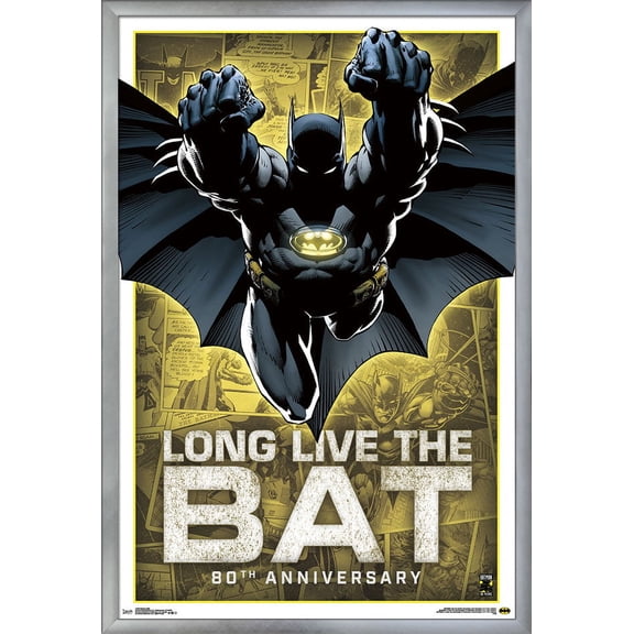 DC Comics - Batman - 80th Anniversary Wall Poster, 22.375" x 34", Framed